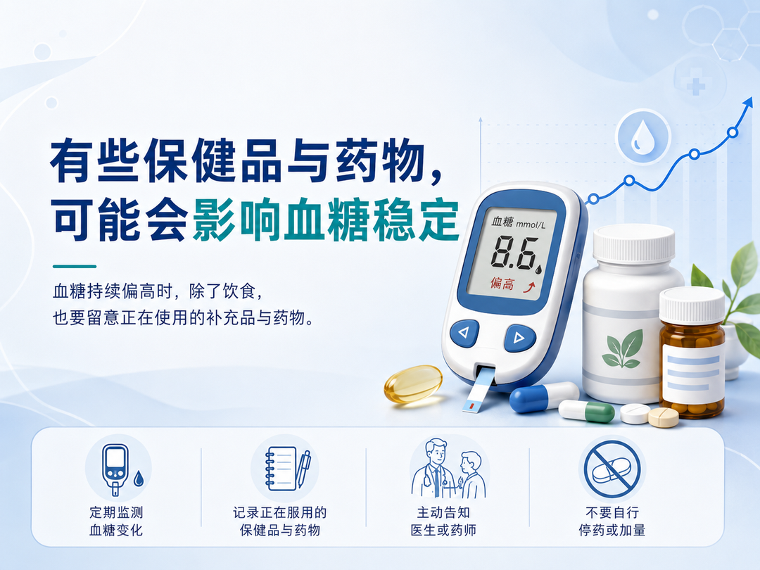 有些保健品与药物，可能会影响血糖稳定